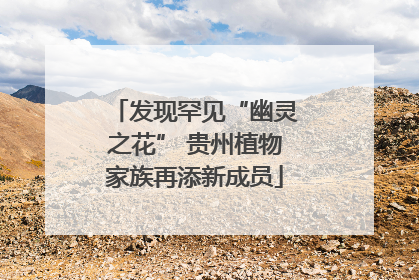 发现罕见“幽灵之花” 贵州植物家族再添新成员